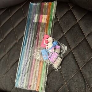 10 Pack Color Replacement Straws for Stanley Colorful Swirl Straws with Straw